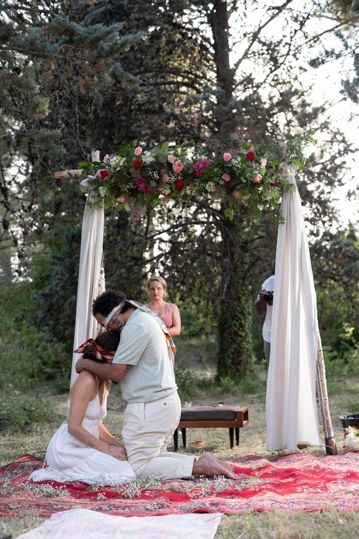 Amanda officiating a wedding ceremony